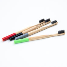 Load image into Gallery viewer, Biodegradable Charcoal Infused Bamboo Toothbrushes (single or set of 4)