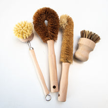 Load image into Gallery viewer, Natural Fibre Dish Brushes and Pot Scrubbers (set of 4)