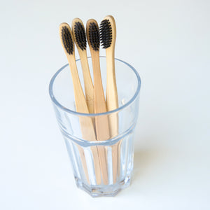 Biodegradable Charcoal Infused Bamboo Toothbrushes (single or set of 4)