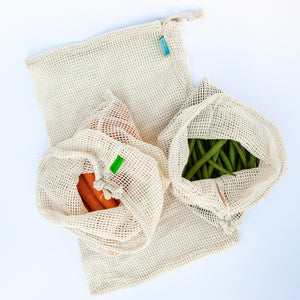 Cotton Mesh Bags (set of 3)
